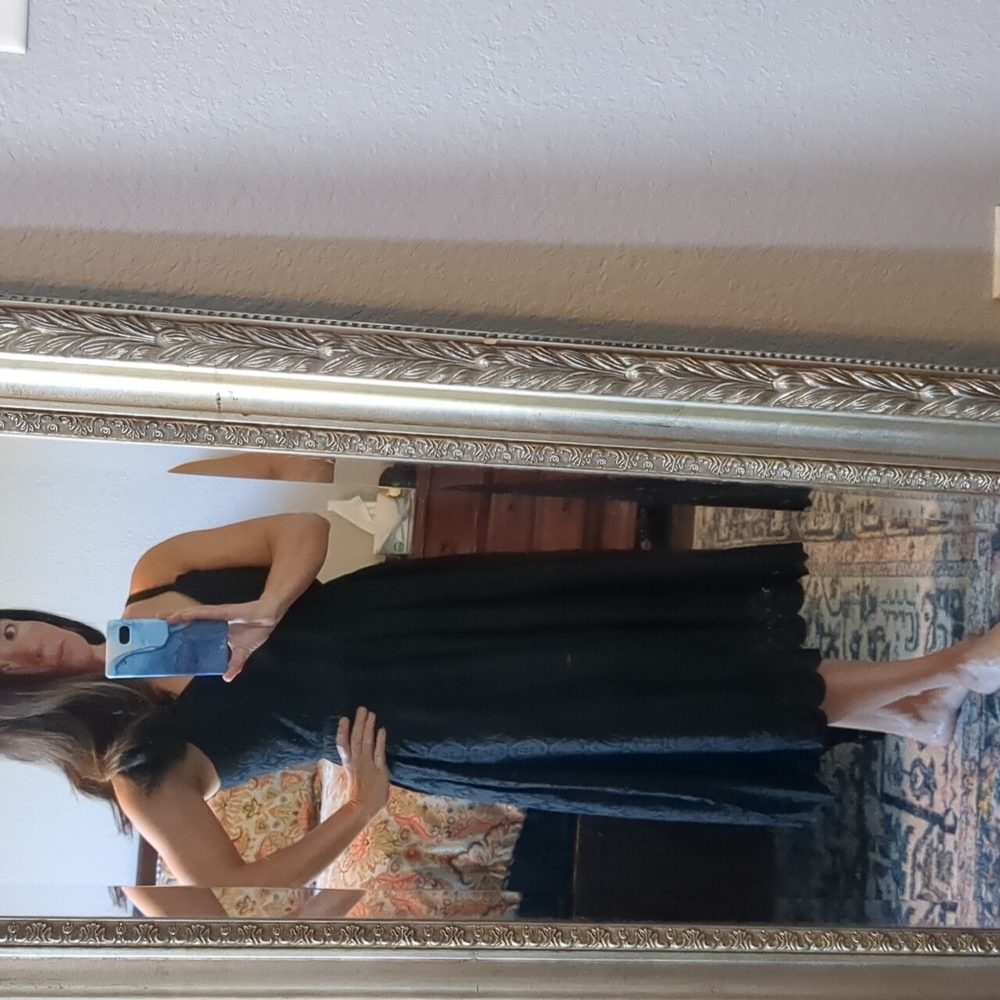 Black eyelet J Crew midi dress
